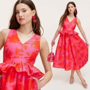 NWT Kate Spade New York x Target Classic Rose Peplum Midi Dress
